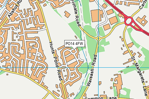 PO14 4FW map - OS VectorMap District (Ordnance Survey)