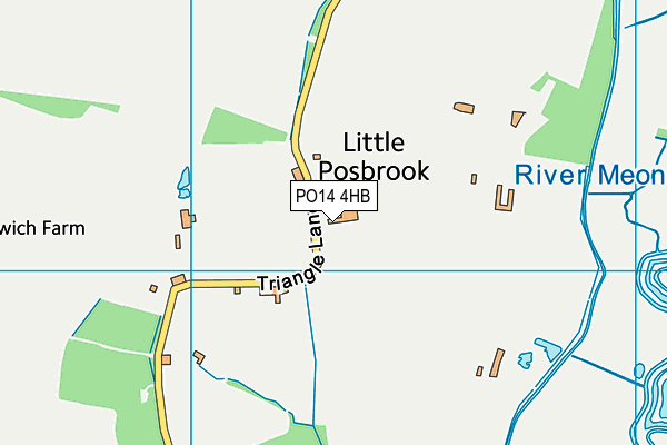 PO14 4HB map - OS VectorMap District (Ordnance Survey)