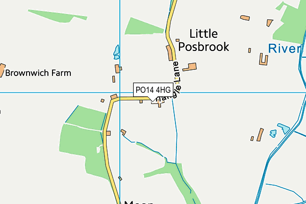 PO14 4HG map - OS VectorMap District (Ordnance Survey)