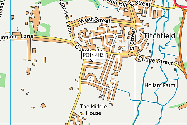 PO14 4HZ map - OS VectorMap District (Ordnance Survey)