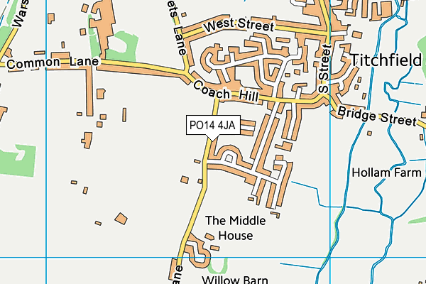 PO14 4JA map - OS VectorMap District (Ordnance Survey)