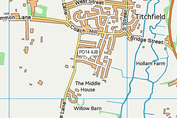 PO14 4JB map - OS VectorMap District (Ordnance Survey)