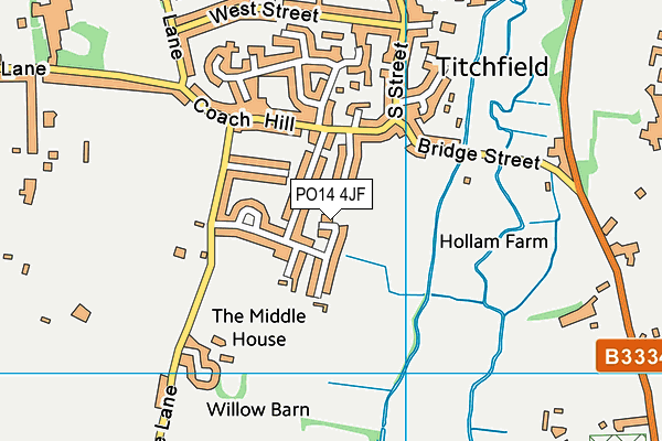 PO14 4JF map - OS VectorMap District (Ordnance Survey)