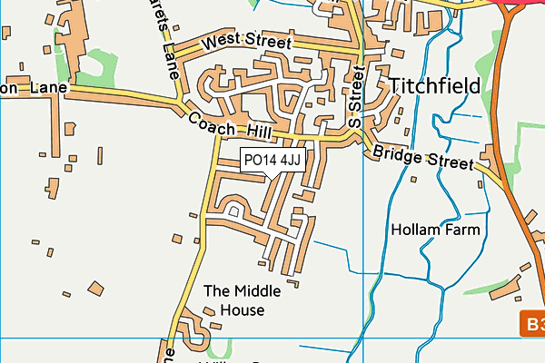 PO14 4JJ map - OS VectorMap District (Ordnance Survey)