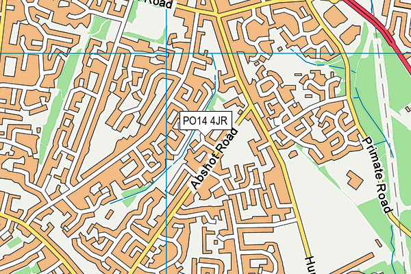 PO14 4JR map - OS VectorMap District (Ordnance Survey)