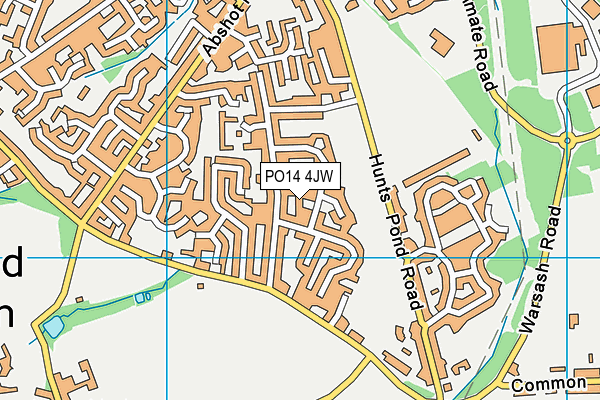 PO14 4JW map - OS VectorMap District (Ordnance Survey)