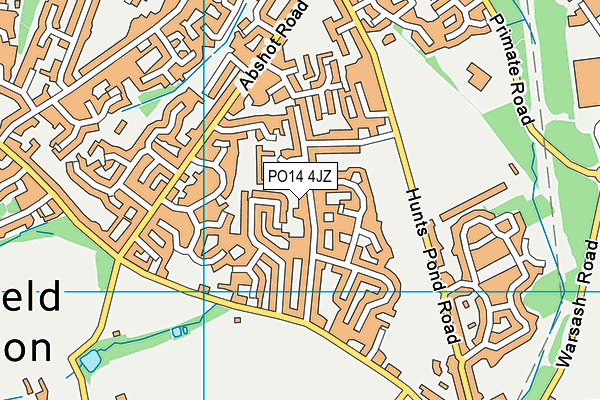 PO14 4JZ map - OS VectorMap District (Ordnance Survey)