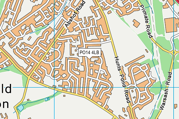 PO14 4LB map - OS VectorMap District (Ordnance Survey)