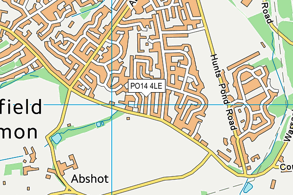 PO14 4LE map - OS VectorMap District (Ordnance Survey)