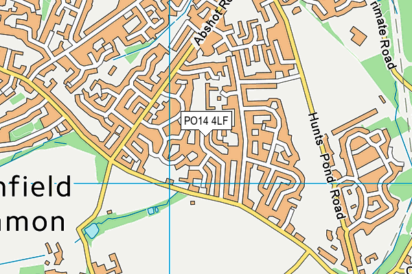 PO14 4LF map - OS VectorMap District (Ordnance Survey)