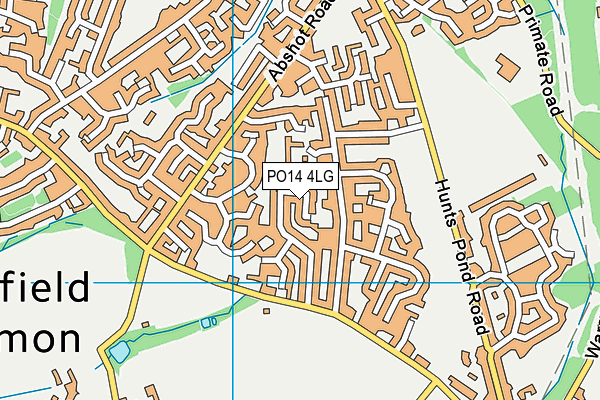 PO14 4LG map - OS VectorMap District (Ordnance Survey)