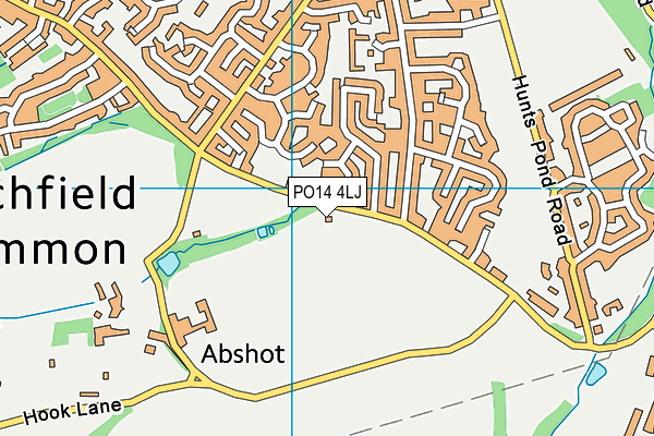 PO14 4LJ map - OS VectorMap District (Ordnance Survey)