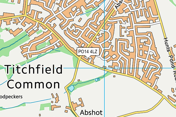 PO14 4LZ map - OS VectorMap District (Ordnance Survey)