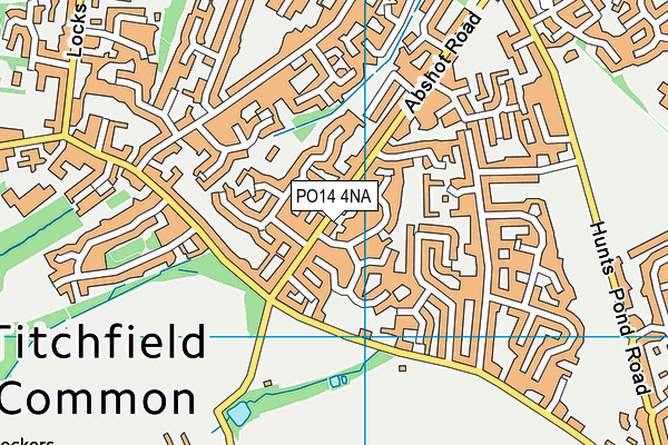 PO14 4NA map - OS VectorMap District (Ordnance Survey)
