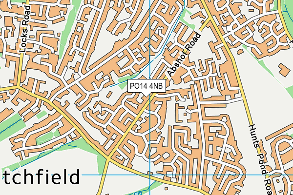 PO14 4NB map - OS VectorMap District (Ordnance Survey)