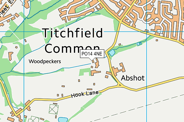 PO14 4NE map - OS VectorMap District (Ordnance Survey)