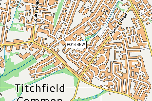 PO14 4NW map - OS VectorMap District (Ordnance Survey)
