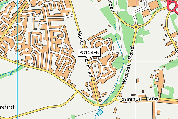 PO14 4PB map - OS VectorMap District (Ordnance Survey)