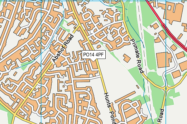 PO14 4PF map - OS VectorMap District (Ordnance Survey)