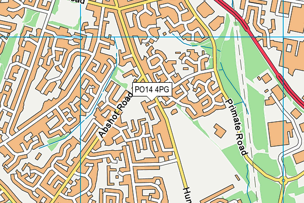 PO14 4PG map - OS VectorMap District (Ordnance Survey)