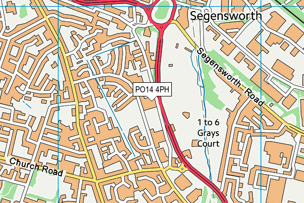 PO14 4PH map - OS VectorMap District (Ordnance Survey)