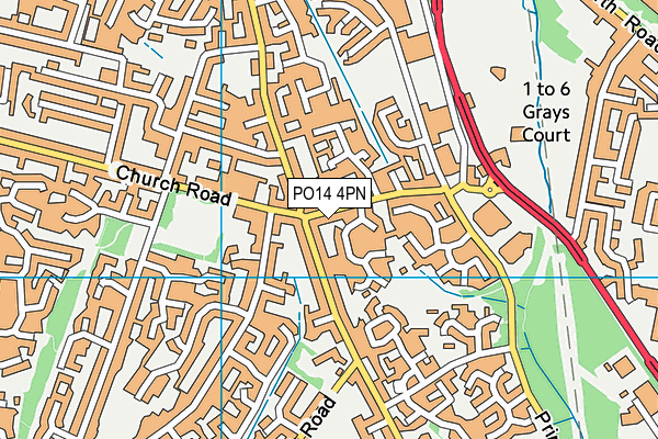 PO14 4PN map - OS VectorMap District (Ordnance Survey)
