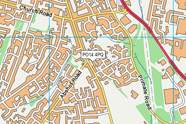 PO14 4PQ map - OS VectorMap District (Ordnance Survey)