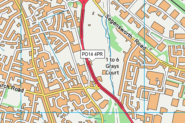 PO14 4PR map - OS VectorMap District (Ordnance Survey)