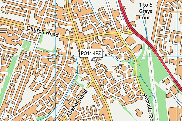PO14 4PZ map - OS VectorMap District (Ordnance Survey)