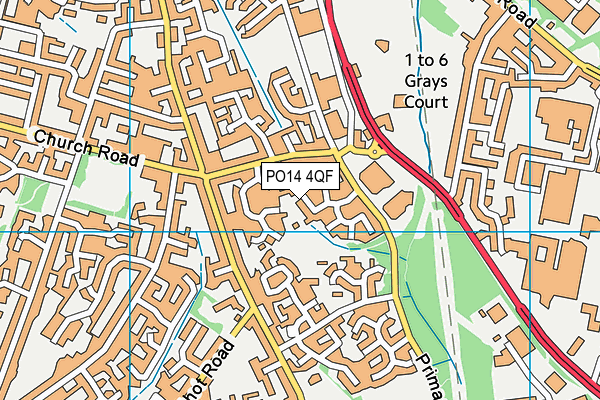 PO14 4QF map - OS VectorMap District (Ordnance Survey)