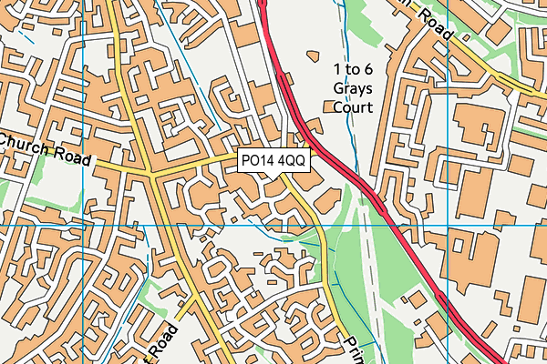PO14 4QQ map - OS VectorMap District (Ordnance Survey)