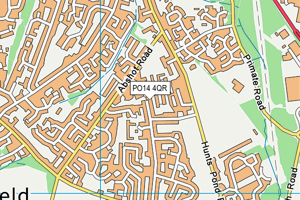 PO14 4QR map - OS VectorMap District (Ordnance Survey)