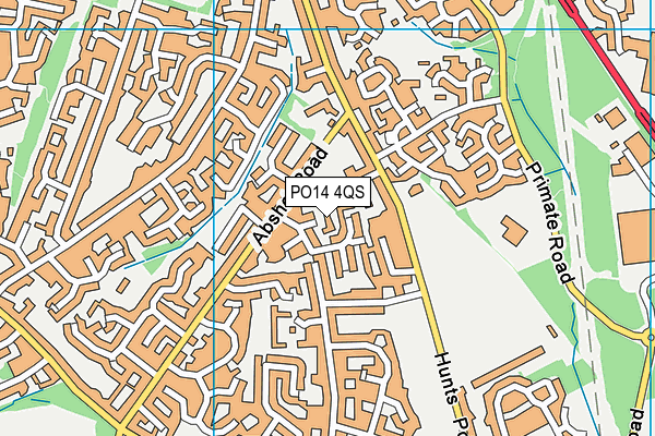 PO14 4QS map - OS VectorMap District (Ordnance Survey)