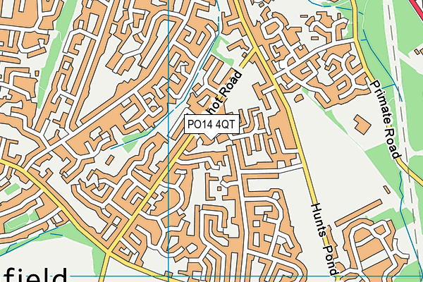 PO14 4QT map - OS VectorMap District (Ordnance Survey)