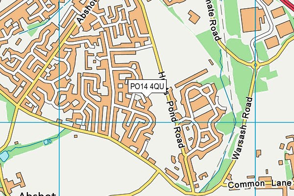 PO14 4QU map - OS VectorMap District (Ordnance Survey)