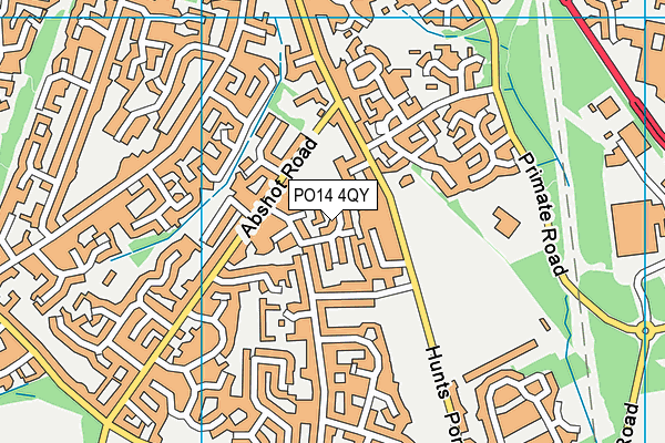 PO14 4QY map - OS VectorMap District (Ordnance Survey)
