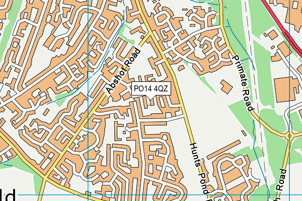 PO14 4QZ map - OS VectorMap District (Ordnance Survey)