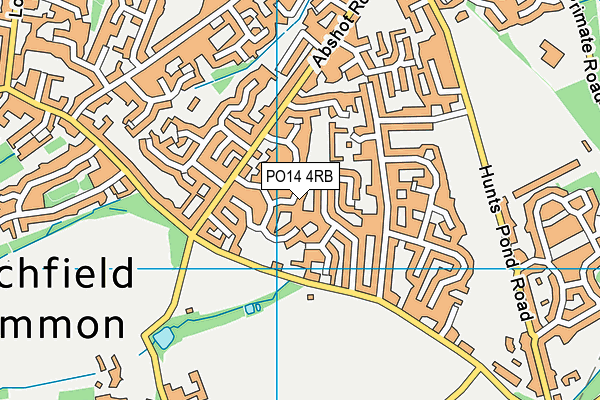 PO14 4RB map - OS VectorMap District (Ordnance Survey)
