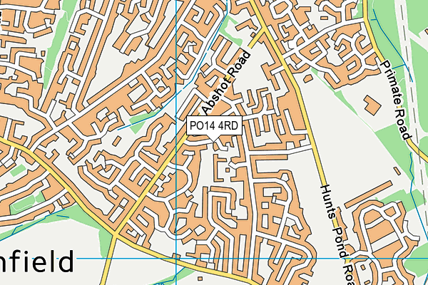 PO14 4RD map - OS VectorMap District (Ordnance Survey)