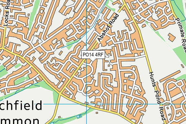 PO14 4RF map - OS VectorMap District (Ordnance Survey)