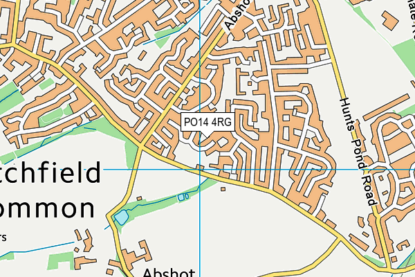 PO14 4RG map - OS VectorMap District (Ordnance Survey)