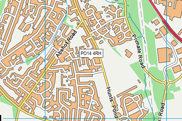 PO14 4RH map - OS VectorMap District (Ordnance Survey)
