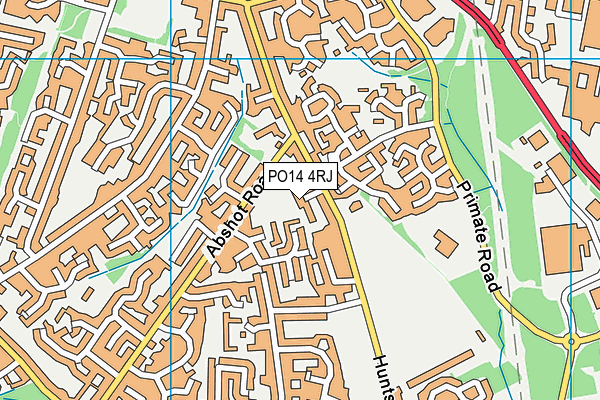 PO14 4RJ map - OS VectorMap District (Ordnance Survey)