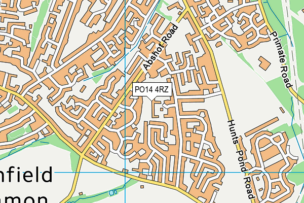 PO14 4RZ map - OS VectorMap District (Ordnance Survey)