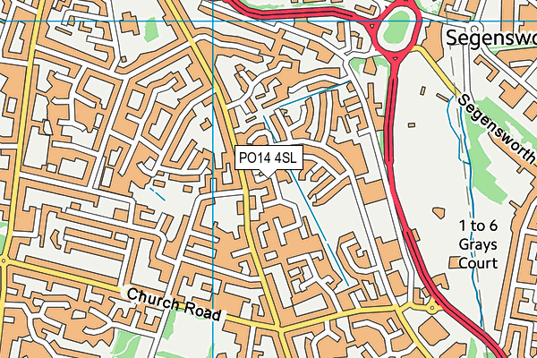 PO14 4SL map - OS VectorMap District (Ordnance Survey)