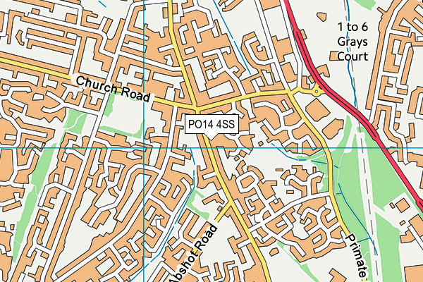 PO14 4SS map - OS VectorMap District (Ordnance Survey)