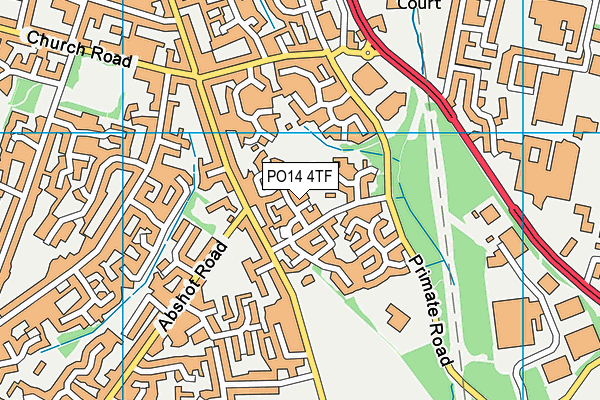 PO14 4TF map - OS VectorMap District (Ordnance Survey)