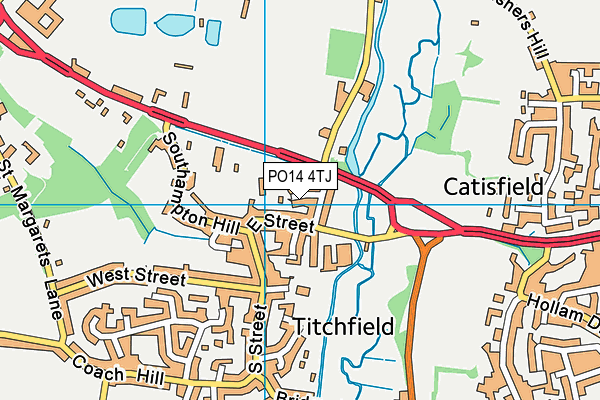 PO14 4TJ map - OS VectorMap District (Ordnance Survey)