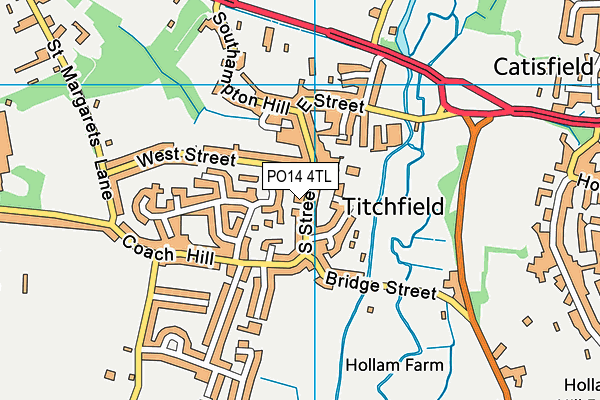 PO14 4TL map - OS VectorMap District (Ordnance Survey)