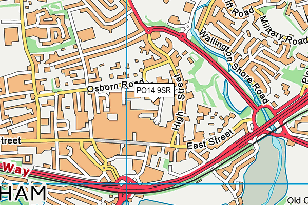 PO14 9SR map - OS VectorMap District (Ordnance Survey)
